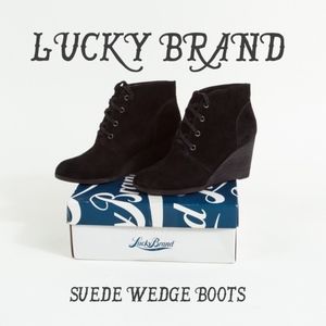 Lucky Brand Suede Wedge Boots